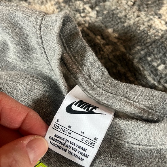 Nike Kids Gray Joggers and Sweatshirt Set with Yellow Logo - Picture 3 of 3
